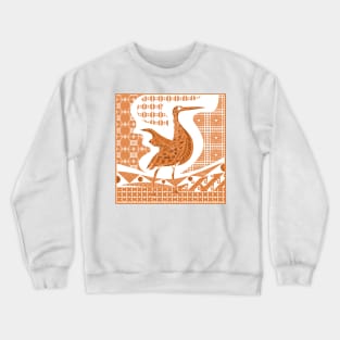 orange agami heron garza in ecopop talavera azulejo pattern in pop wallpaper Crewneck Sweatshirt